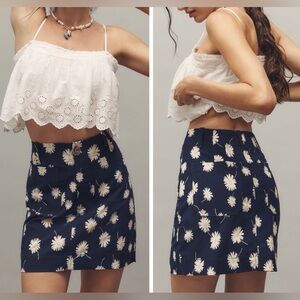Anthropologie The Colette Daisy Print Mini Skirt, Size M